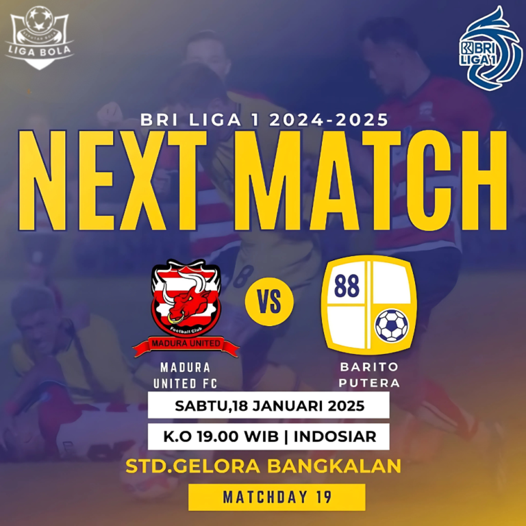 Prediksi Skor dan Jadwal Madura United vs Barito Putera 18 Januari 2025